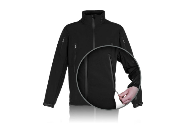 Тактическая куртка для охраны «SOFTSHELL» черная